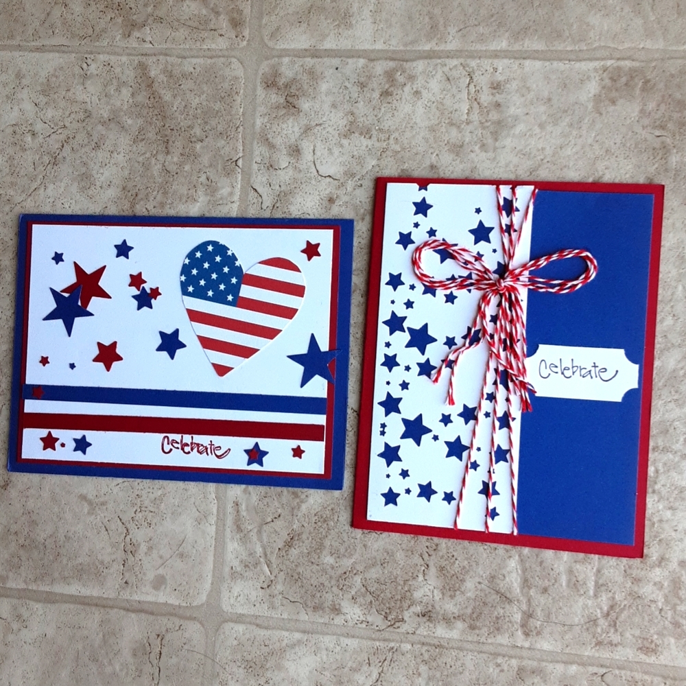 2 Handmade 4th of July Cards and Envelopes